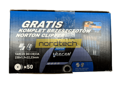 tarcz  do cięcia metalu NORTON 230 x 1.9mm - 50 sztuk + 10szt brzeszczotów GRATIS